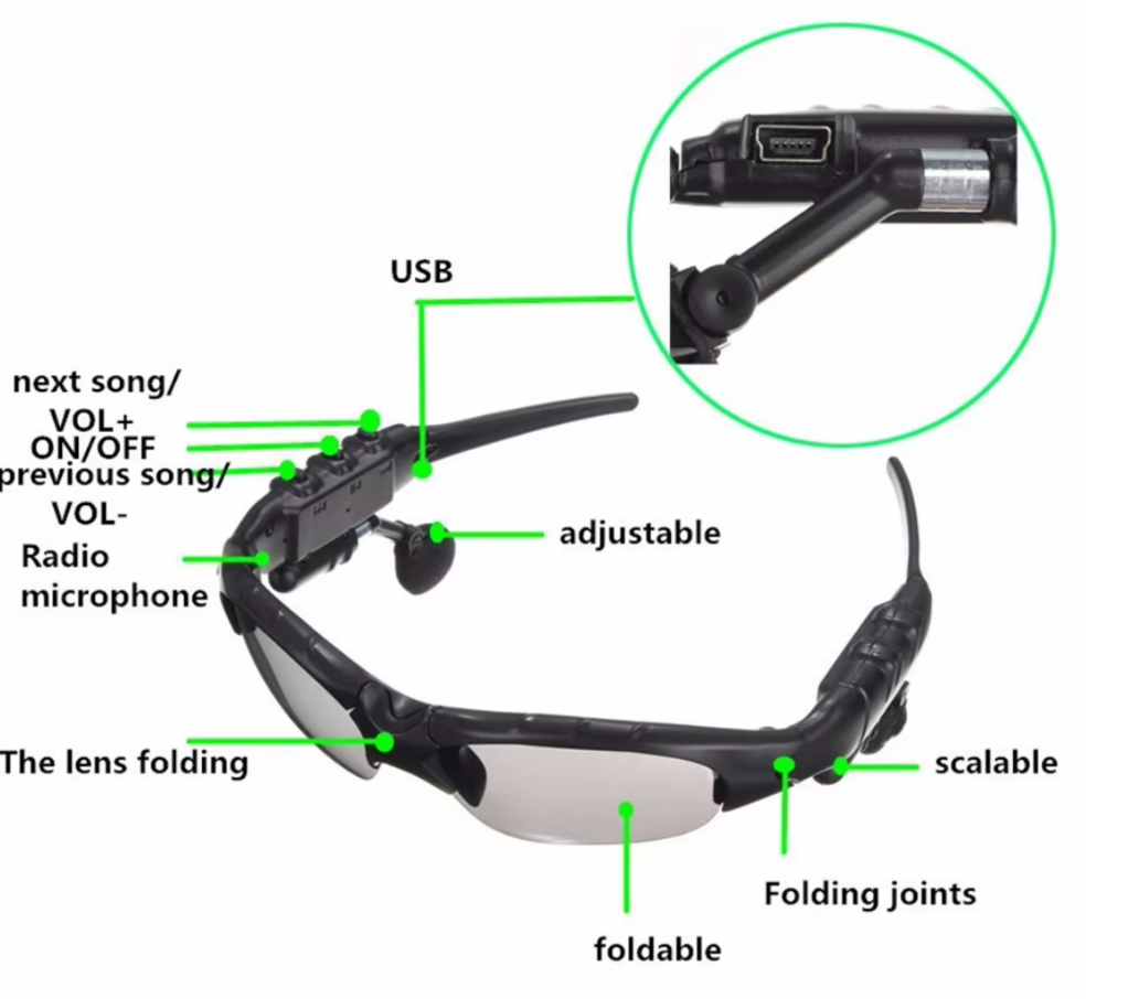 Lentes con Audifonos Bluetooth